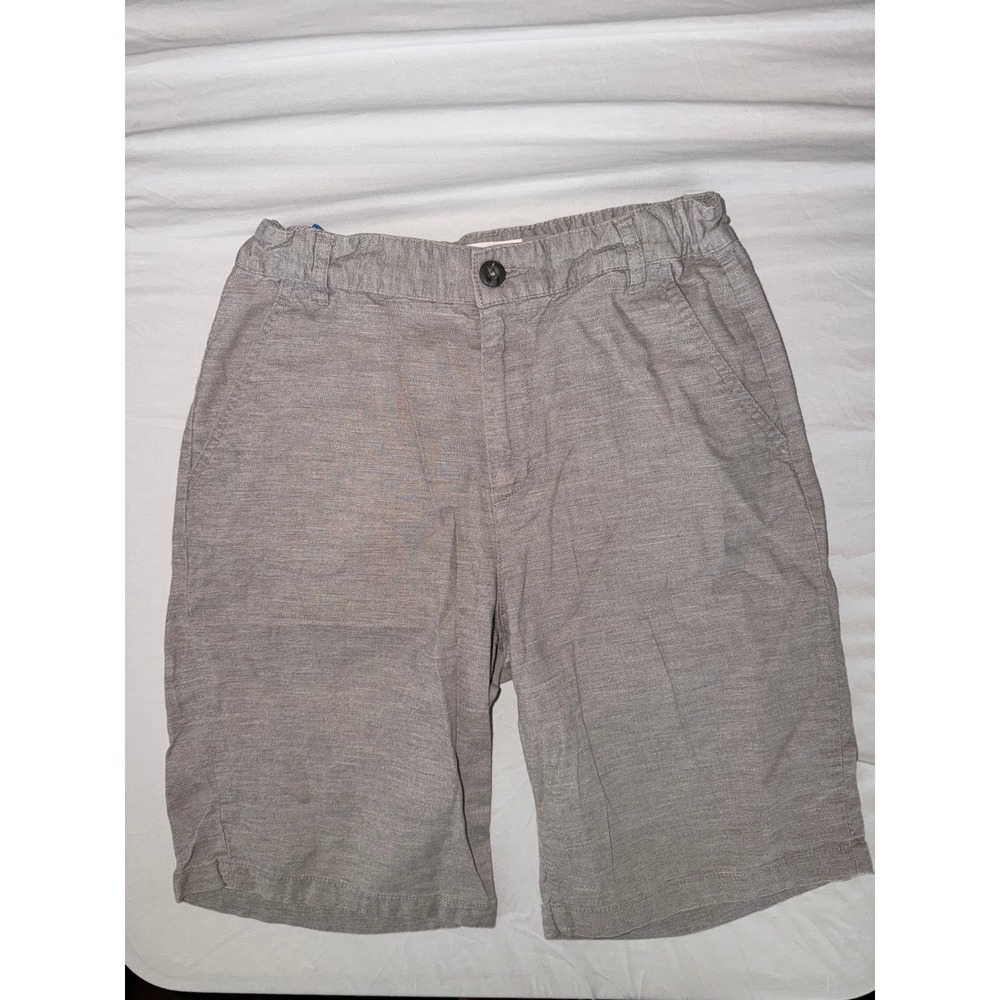 Old Navy Boys Size 14 Regular Gray Khaki Stretch Chino Shorts Heathered Brown